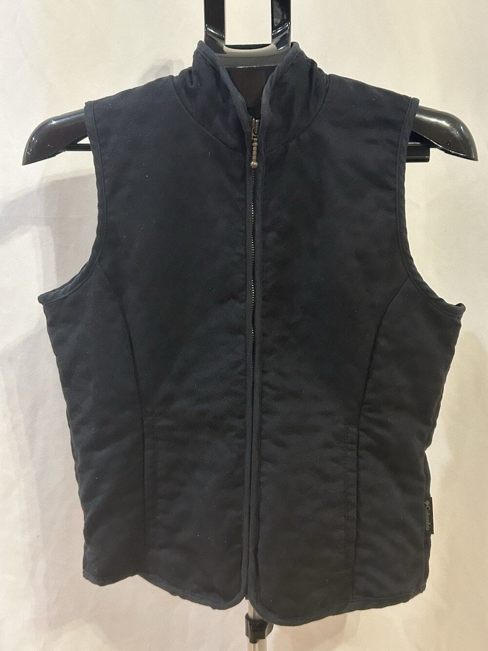 Columbia Women's Size S Fleece Vest Black Polyester Zip Sleeveless